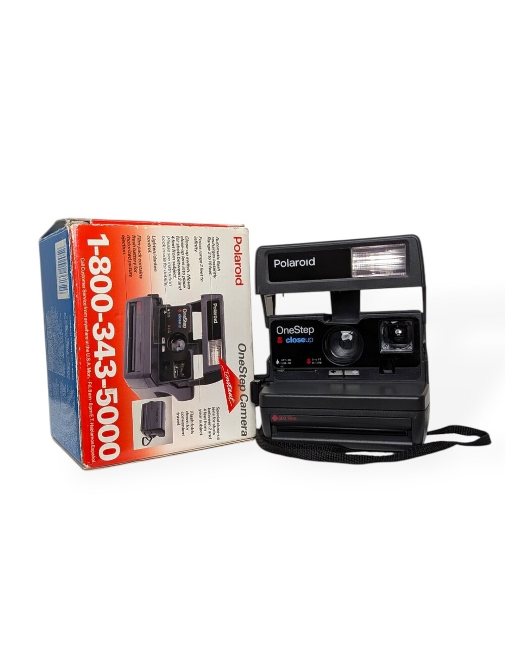 Polaroid OneStep CloseUp Instant Film Camera Black 600 Series Vintage WORKING